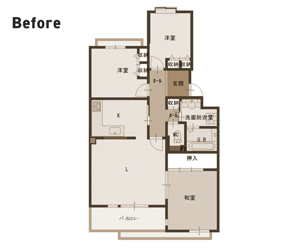 築27年のマンションの間取り図（センターイン型）